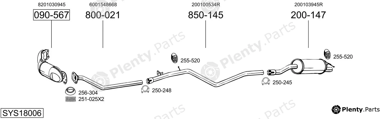 Bosal SYS18006 — Exhaust System
