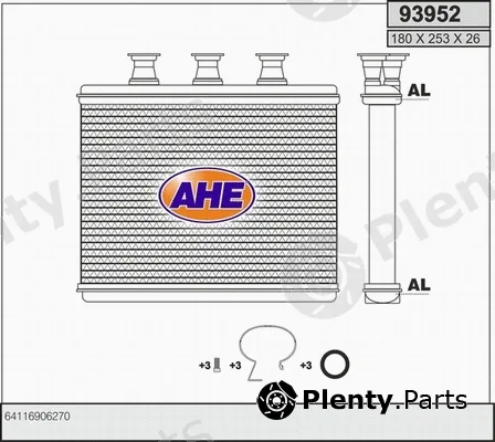 AHE 93952 — Heat Exchanger, interior heating