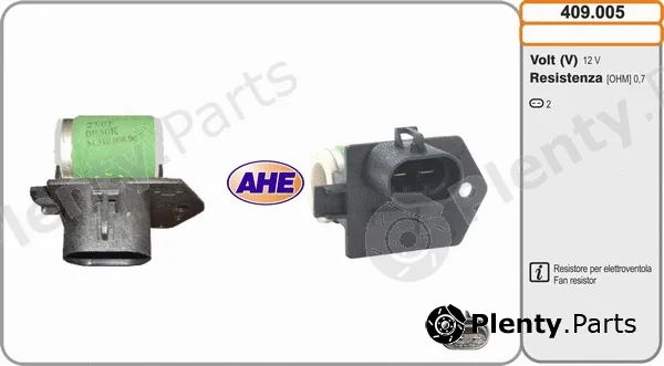 AHE 409.005 — Series resistor, electric motor (radiator fan)