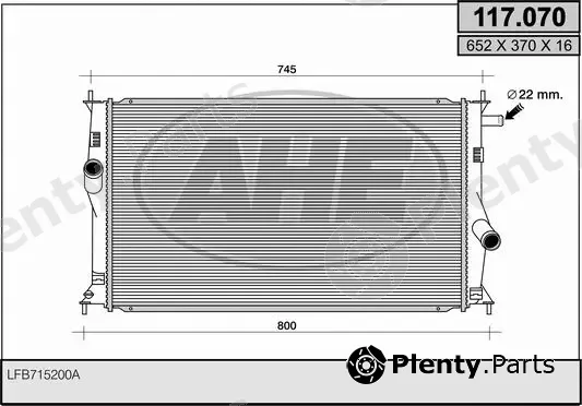 AHE 117.070 — Radiator, engine cooling