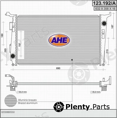 AHE 123.192/A — Radiator, engine cooling