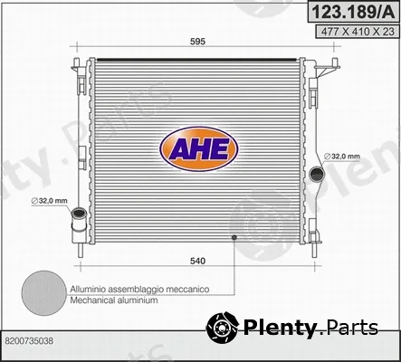 AHE 123.189/A — Radiator, engine cooling