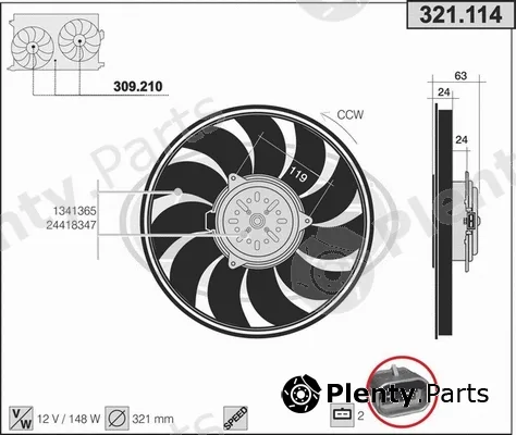 AHE 321.114 — Fan, engine cooling