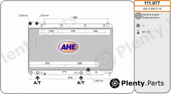 AHE 111.077 — Radiator, engine cooling