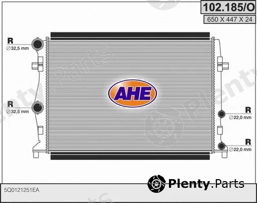 AHE 102.185/O — Radiator, engine cooling