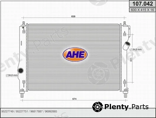 AHE 107.042 — Radiator, engine cooling