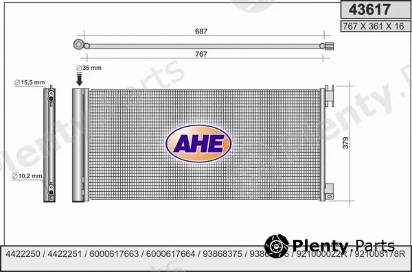 AHE 43617 — Condenser, air conditioning