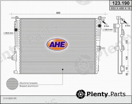 AHE 123.190 — Radiator, engine cooling