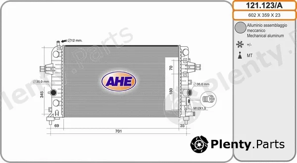 AHE 121.123/A — Radiator, engine cooling