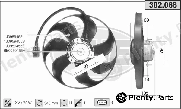 AHE 302.068 — Fan, engine cooling