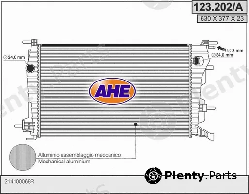 AHE 123.202/A — Radiator, engine cooling