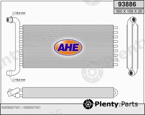 AHE 93886 — Heat Exchanger, interior heating