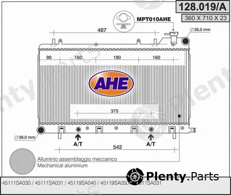 AHE 128.019/A — Radiator, engine cooling