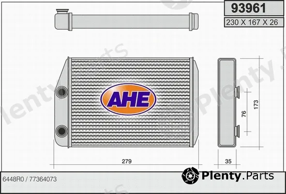 AHE 93961 — Heat Exchanger, interior heating
