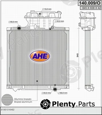 AHE 140.009/O — Radiator, engine cooling