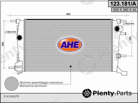 AHE 123.181/A — Radiator, engine cooling