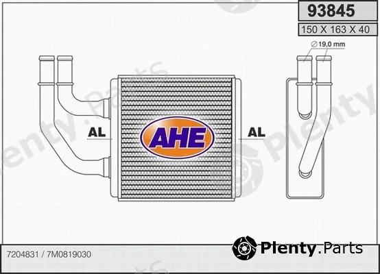 AHE 93845 — Heat Exchanger, interior heating