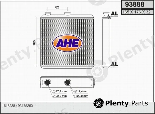 AHE 93888 — Heat Exchanger, interior heating
