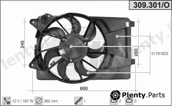 AHE 309.301/O — Fan, engine cooling