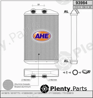 AHE 93984 — Heat Exchanger, interior heating