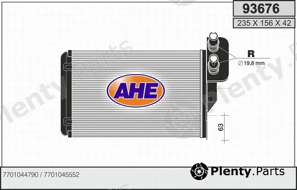 AHE 93676 — Heat Exchanger, interior heating