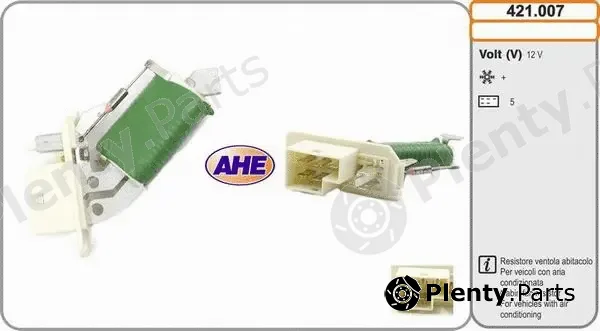 AHE 421.007 — Series resistor, electric motor (radiator fan)