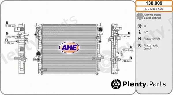 AHE 138.009 — Radiator, engine cooling