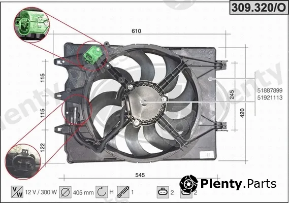 AHE 309.320/O — Fan, engine cooling