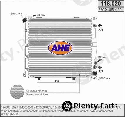 AHE 118.020 — Radiator, engine cooling