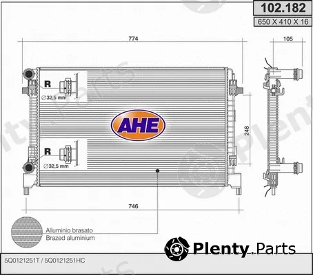 AHE 102.182 — Radiator, engine cooling