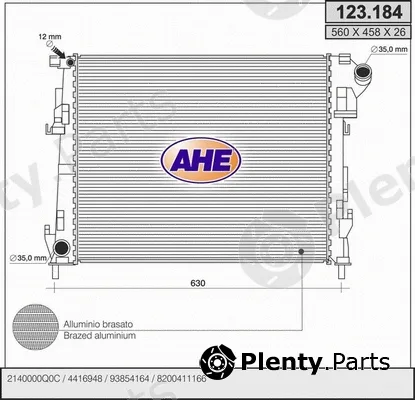 AHE 123.184 — Radiator, engine cooling