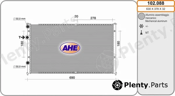 AHE 102.088 — Radiator, engine cooling
