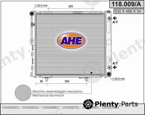 AHE 118.009/A — Radiator, engine cooling
