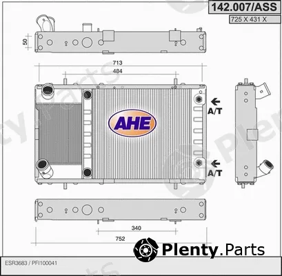 AHE 142.007/ASS — Radiator, engine cooling