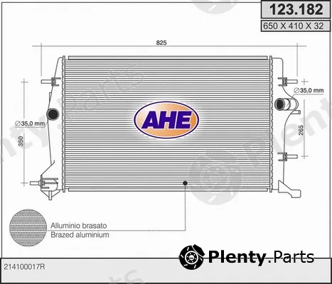 AHE 123.182 — Radiator, engine cooling