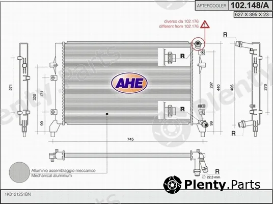 AHE 102.148/A — Radiator, engine cooling