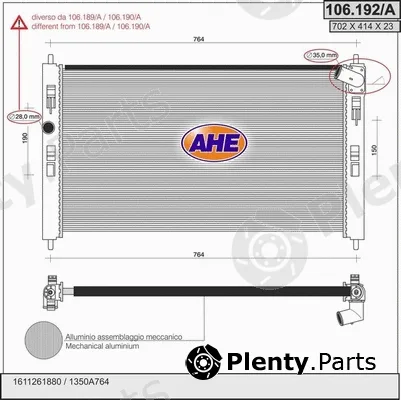 AHE 106.192/A — Radiator, engine cooling