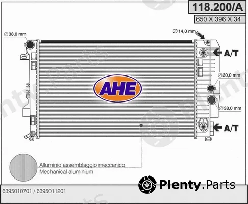 AHE 118.200/A — Radiator, engine cooling