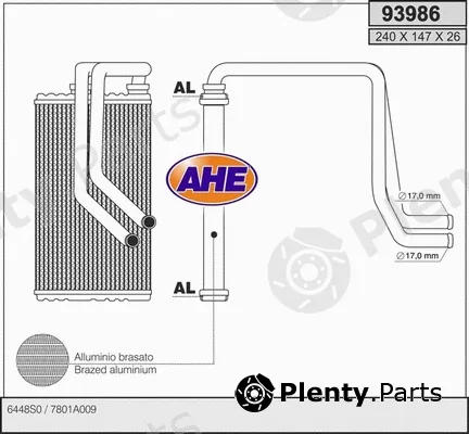 AHE 93986 — Heat Exchanger, interior heating
