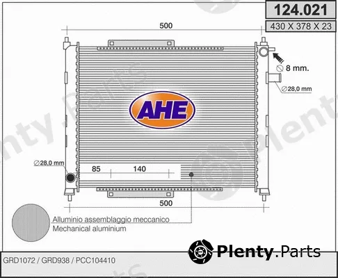 AHE 124.021 — Radiator, engine cooling