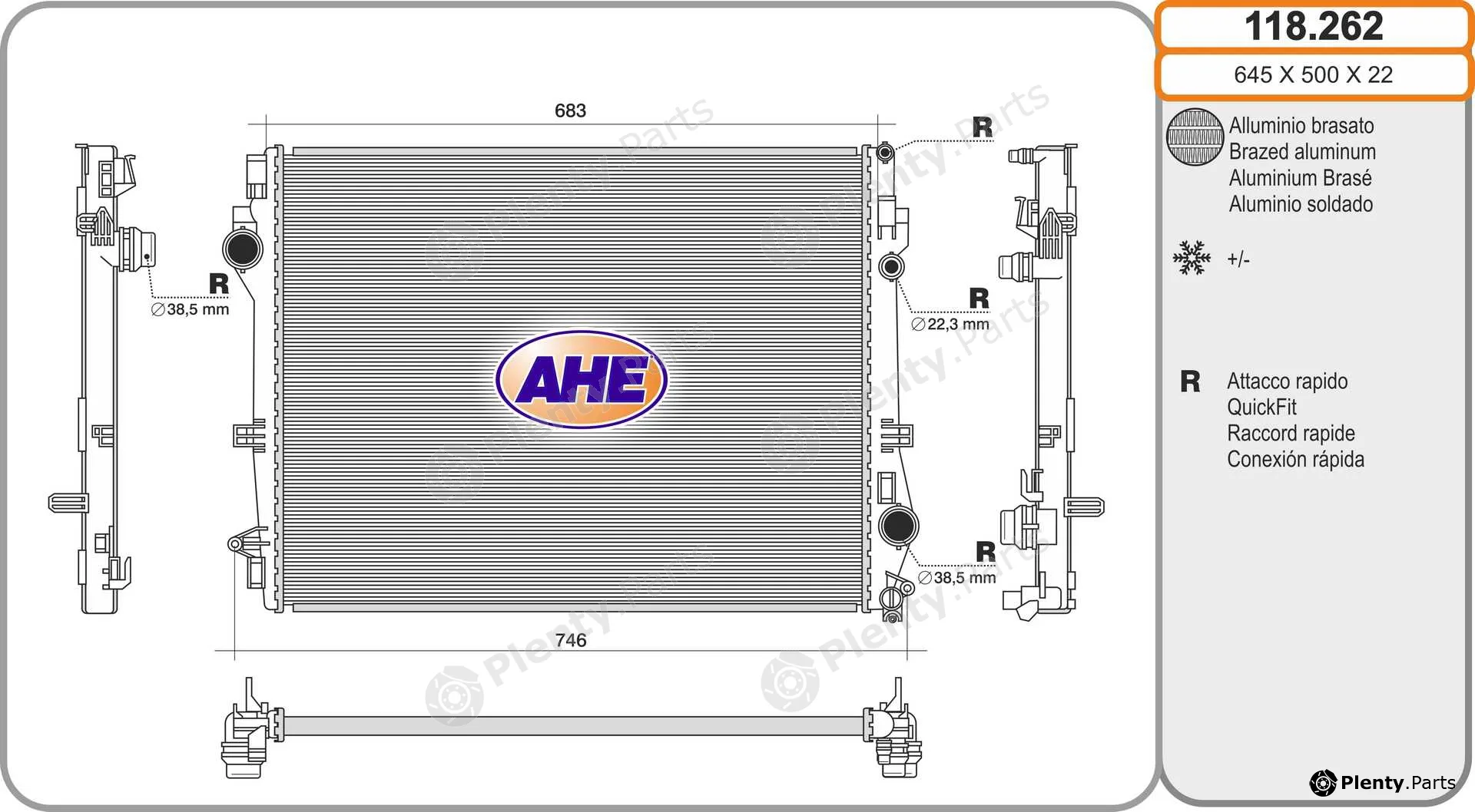 AHE 118.262 — Radiator, engine cooling