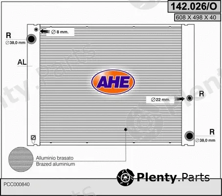 AHE 142.026/O — Radiator, engine cooling