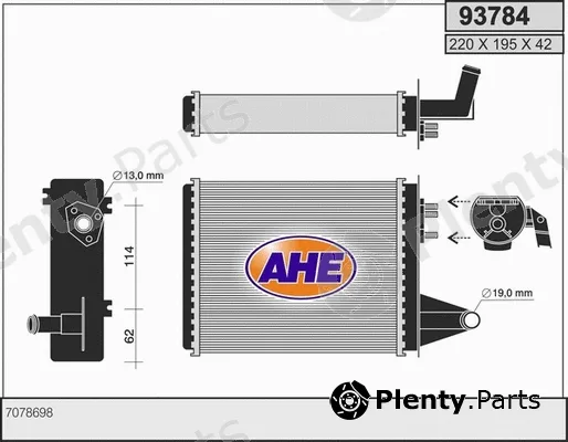 AHE 93784 — Heat Exchanger, interior heating