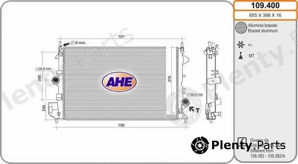 AHE 109.400 — Radiator, engine cooling