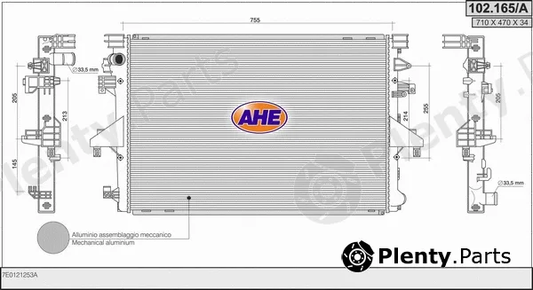 AHE 102.165/A — Radiator, engine cooling