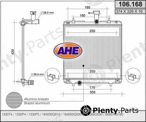 AHE 106.168 — Radiator, engine cooling