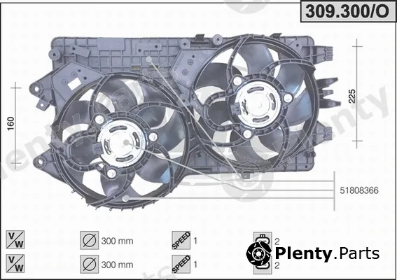 AHE 309.300/O — Fan, engine cooling