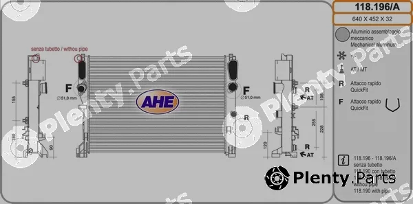 AHE 118.196/A — Radiator, engine cooling