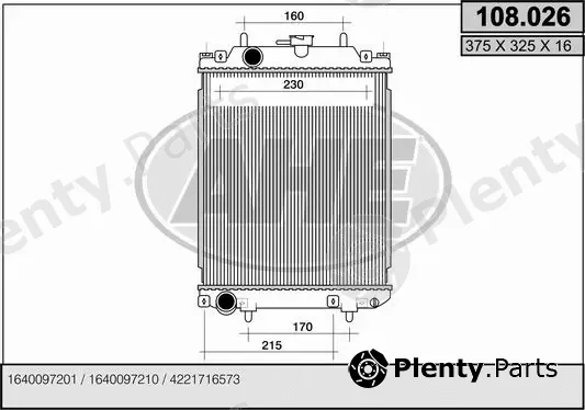 AHE 108.026 — Radiator, engine cooling