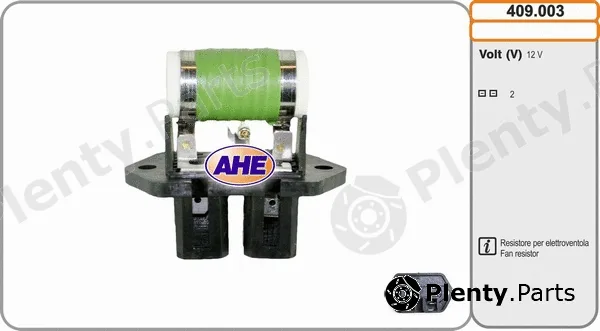 AHE 409.003 — Series resistor, electric motor (radiator fan)